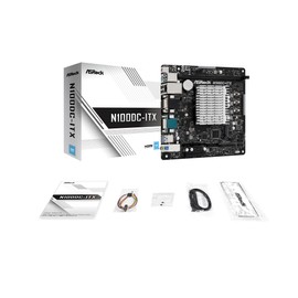 ASRock N100DC-ITX Mini-ITX Motherboard - Intel N100 Quad-Core (3.4GHz), DDR4, HDMI/D-Sub, Dual M.2 (NVMe/WiFi), SATA3, USB 3.2, Gigabit LAN, 19V DC Power