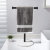 Fivelilyllc Countertop T-Shape Towel Rack Holer with Heavy Weight Marble