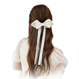 Big Hair Bows Hair Clips Barrettes for Women, Rhinestone Tassel Hair Clip French Design Barrettes Fashion Hair Styling Accessories for Women Girls