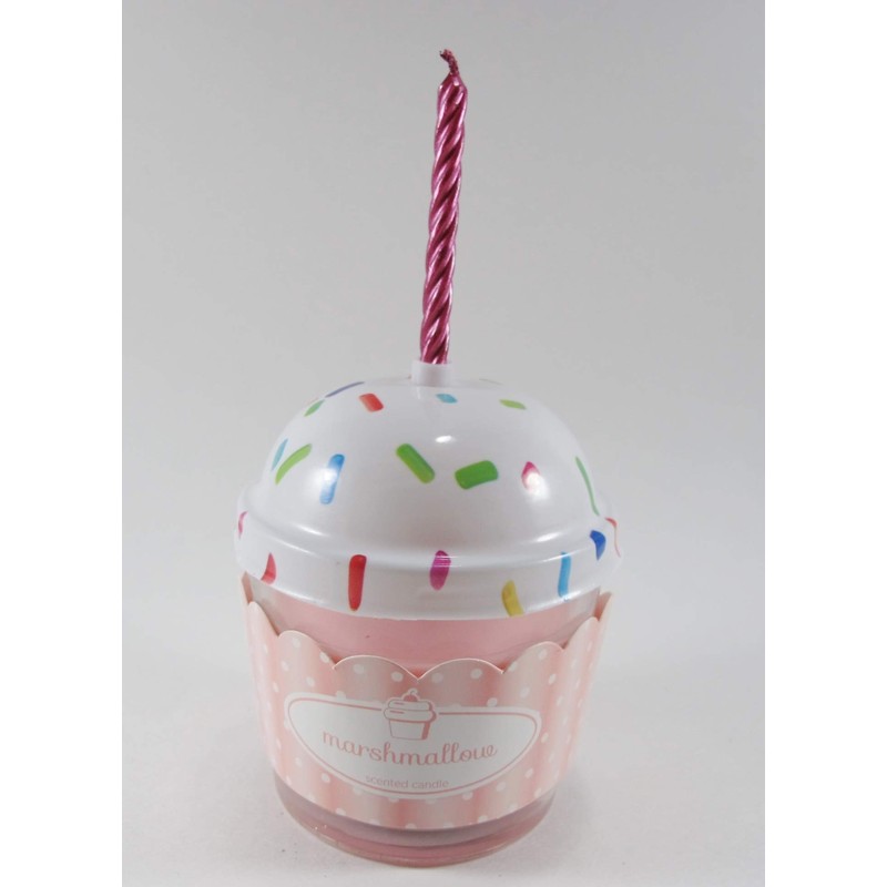 Cupcake Birthday Candle ~ Marshmallow Scented