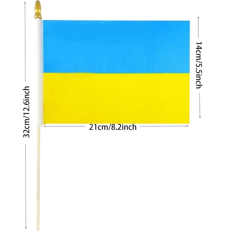 GSYLPFT 12 Pack Ukraine Flags on Sticks Ukrainian Small Mini