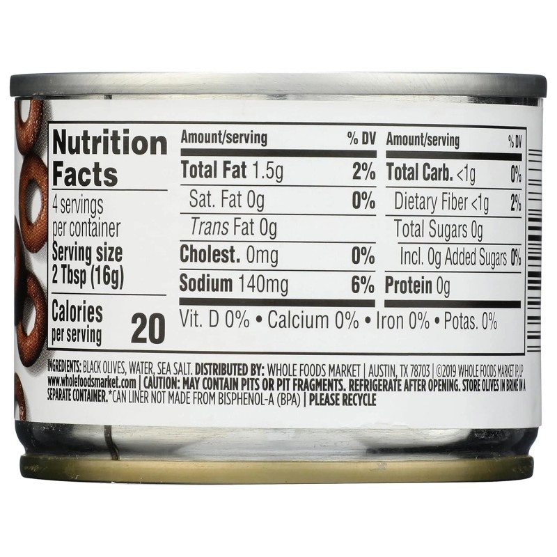365 by Whole Foods Market, Ripe Sliced Olives, 2.25 Ounce