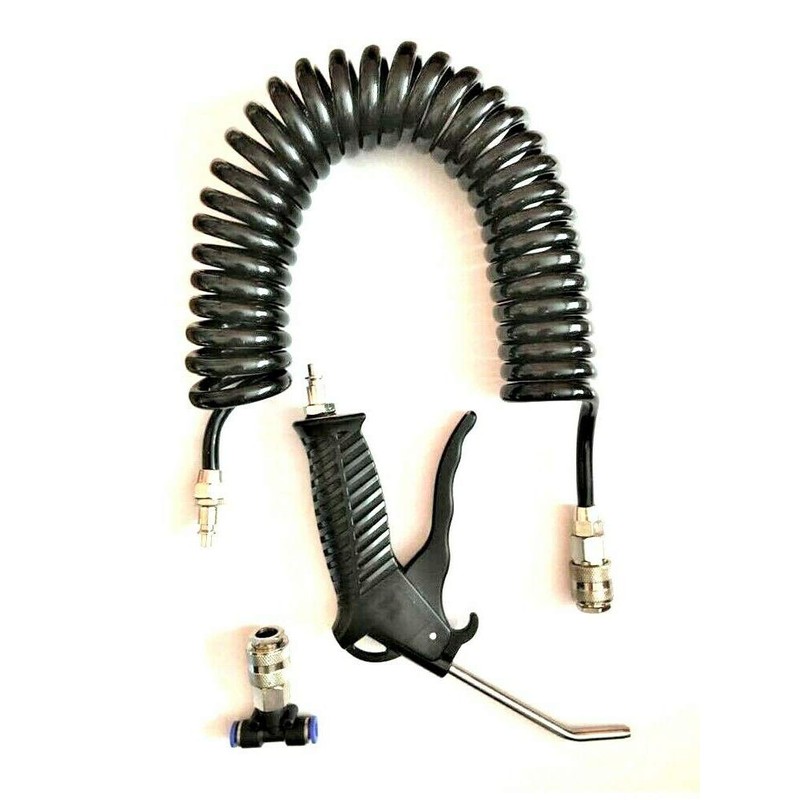Compressed Air Gun 5 m Spiral Hose T-Piece Blow Gun