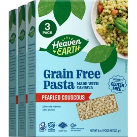 Heaven & Earth Grain Free Pasta, Cassava Pearled Couscous, 8oz (3 Pack) | Paleo Pasta | Vegan | Certified Gluten Free | Kosher for Passover