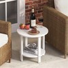 BIVODA HDPE Round Outdoor Side Table, 18.1-Inch Weatherproof Small Outdoor