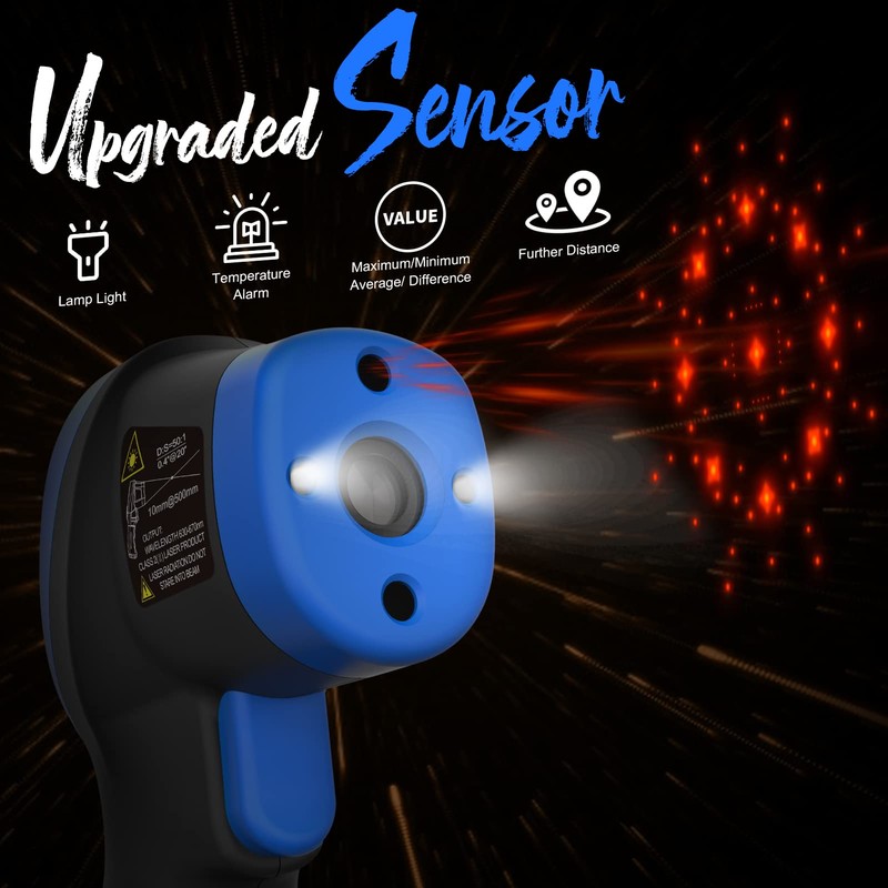 AIOMEST AI-1800 Digital Pyrometer DS 50:1, Touchless Infrared Thermometer Gun