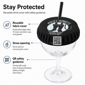 Anti-Spiking Drink Cover – Reusable Fabric Cup Cover | Mucky Monkeys