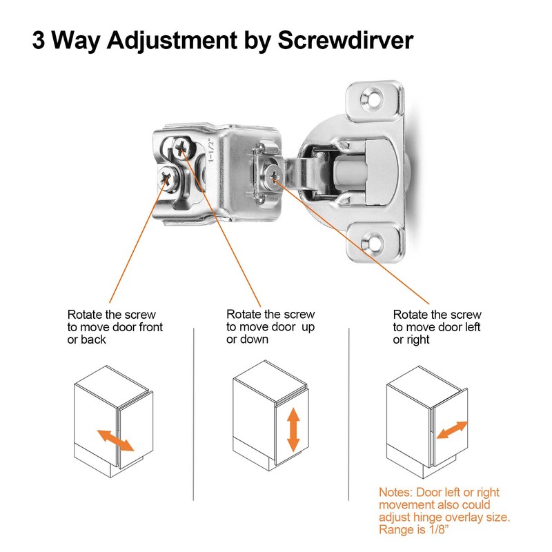 Vallecloud (4 Pack) 1-1/2 Inch Overlay Soft Close Cabinet Hinges,