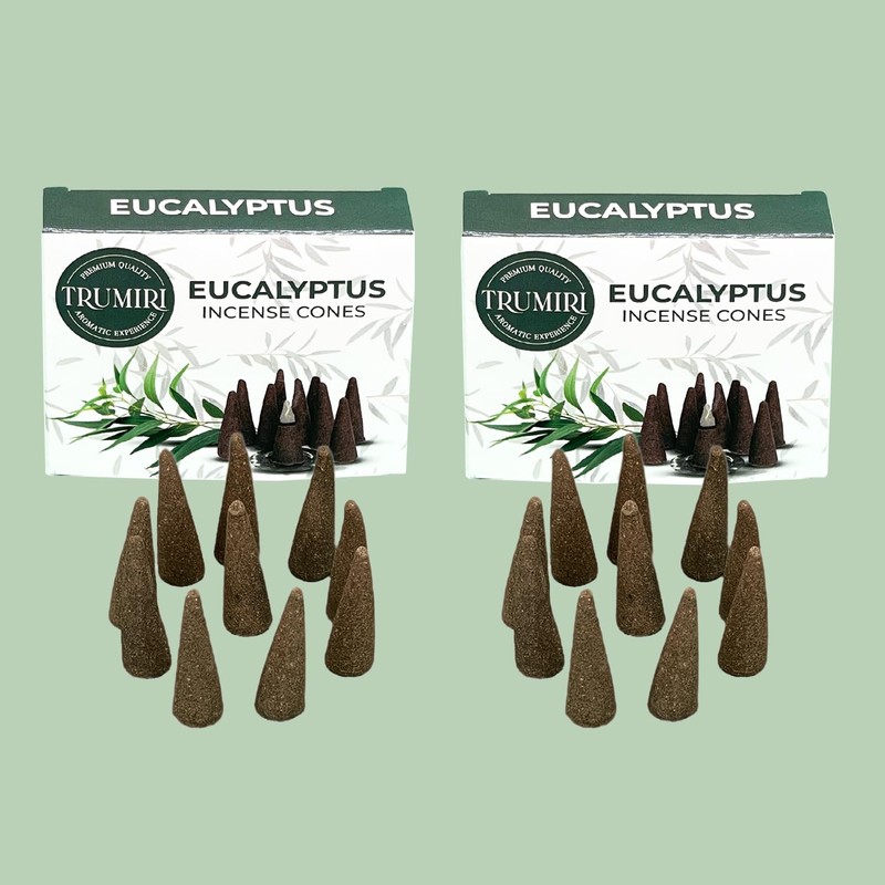 TRUMIRI Eucalyptus Incense Cones - Total 20 Cone Incense -
