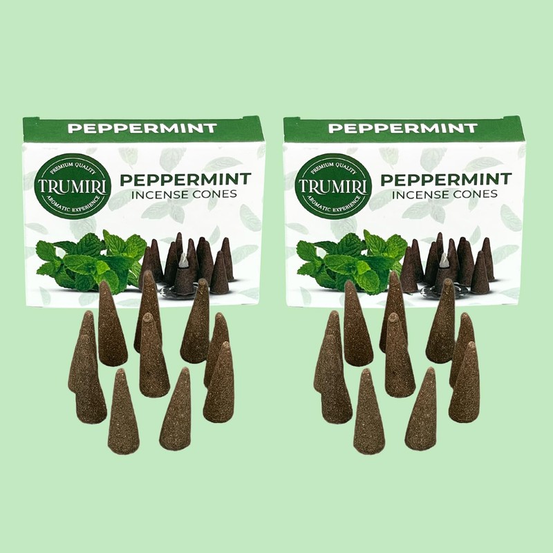 Peppermint Incense Cones - Total 60 Cone Incense - Six