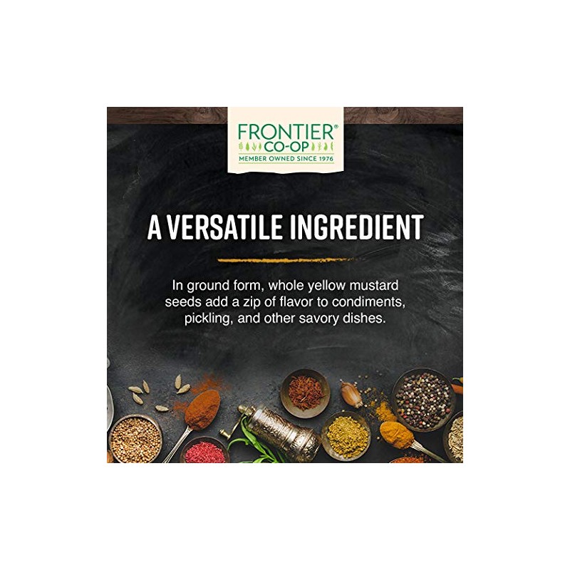 FRONTIER Organic Bulk Whole Yellow Mustard Seeds, 453 GR