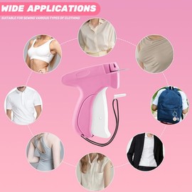 Stitch Gun for Clothes, Micro Stitch Gun, Tagging Gun for Clothing, Includes 6 Needles, 0.2'' 1000 Black & 1000 White Fasteners, Quick Stitch Sewing Gun