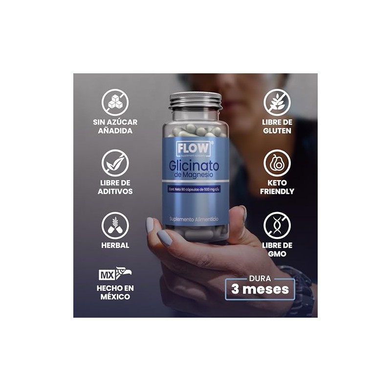 Flow Supplements | Glicinato de Magnesio 500 mg - 90