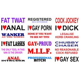 18 Rude Joke Stickers Decals 4 x 1 Inch For Car Bike Van Camper Bumper Sign Decal Made In Yorkshire By 1st-Class-Designs