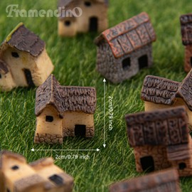 Framendino, 12 Pack Tiny Houses Fairy Garden House Miniature Gardenhouse Mini Resin Buildings