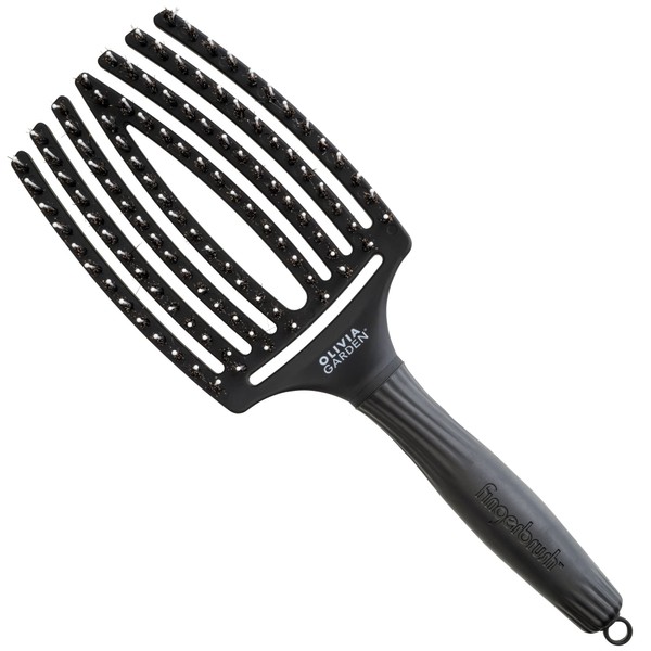 Olivia Garden - Fingerbrush - Boar & Nylon bristles - Large - Black