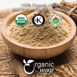 Organic Way Licorice Root Powder (Glycyrrhiza glabra) - Organic & Kosher Certified | Vegan, Non GMO & Gluten Free | USDA Certified | Origin - India (1LBS / 16Oz)