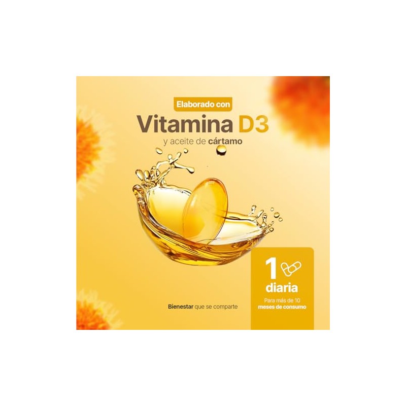 Safflower Oil D3 Blend de 300 softgels B Life D3+,