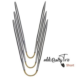 addi CraSyTrio Flexible Sock Knitting Needles, 21 cm, Various Sizes, Pack of 3, high-gloss, 2,5 mm