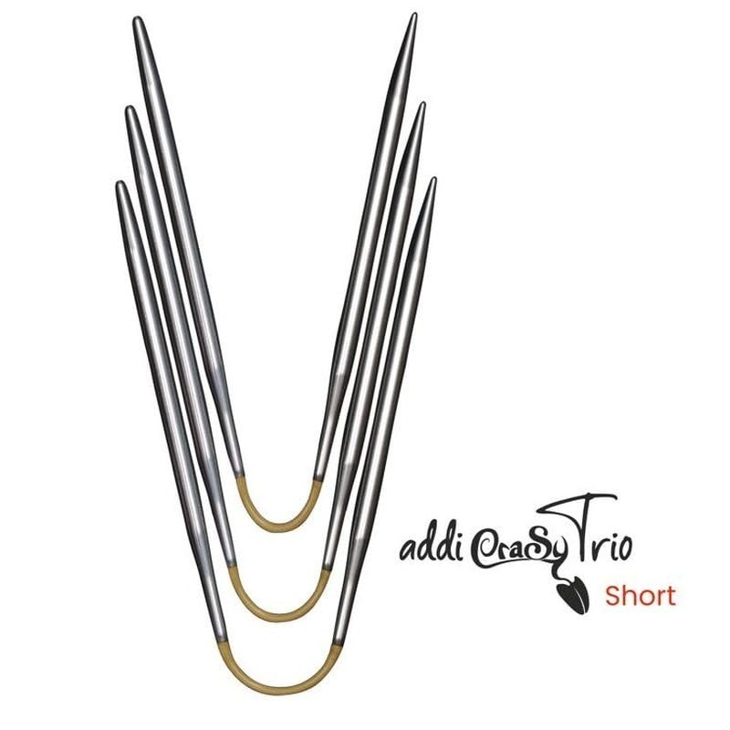 addi CraSyTrio Flexible Sock Knitting Needles, 21 cm, Various Sizes,