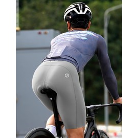 INBIKE Men's Padded Cycling Shorts with Side Pockets Short Summer Cycling Clothing for Bicycle Road Bike MTB E-Bike, gray, XL
