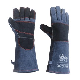 iao.v.p Welding Gloves Fire Heat Resistant, Animal Handling Gloves, Fire work/Welding Protective, 16" Scratches Proof, Grabbing Reptile Bite Resistant XL Size (1 pair 16")
