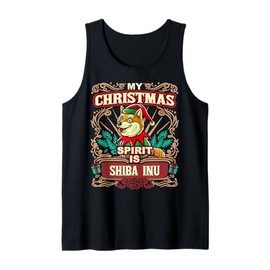 Shiba Inu My Christmas Spirit Dog Santa Claus Elf Gnome Tank Top