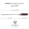 LEVINCHY 10 inch Honing Steel with Pakkawood Handle, Knife Sharpener