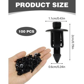 CHBCD 100pcs 6mm Plastic Motorcycle Trim Clips Universal 6mm Plate Mounting Rivets Compatible with Ya-maha, Su-zuki, Ka-wasaki and Honda etc.