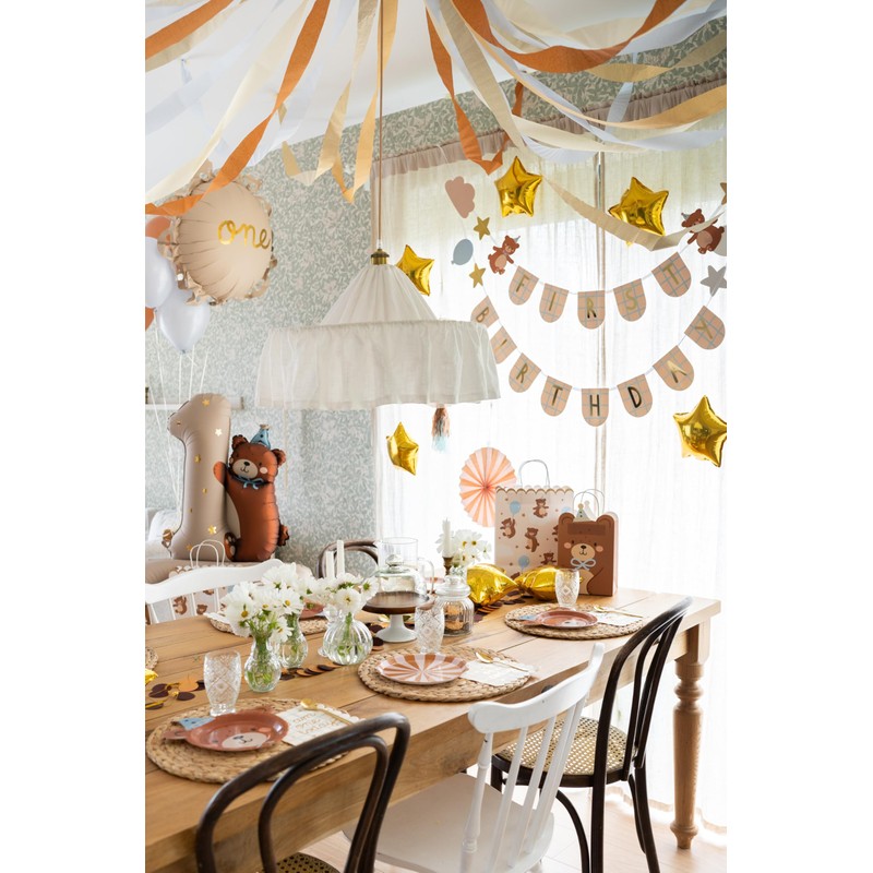Incantevole Candela di Compleanno 1 con Orsetto - Decorazione per