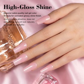 RARJSM Nude Sheer Pink Rainbow Glitter Gel Nail Polish Chunky Gold Iridescent Sparkle Shimmer Diamond Jelly Transparent Pink Gel Polish Single Bottle Soak off UV LED Cured for Home Salon Manicure 15ML