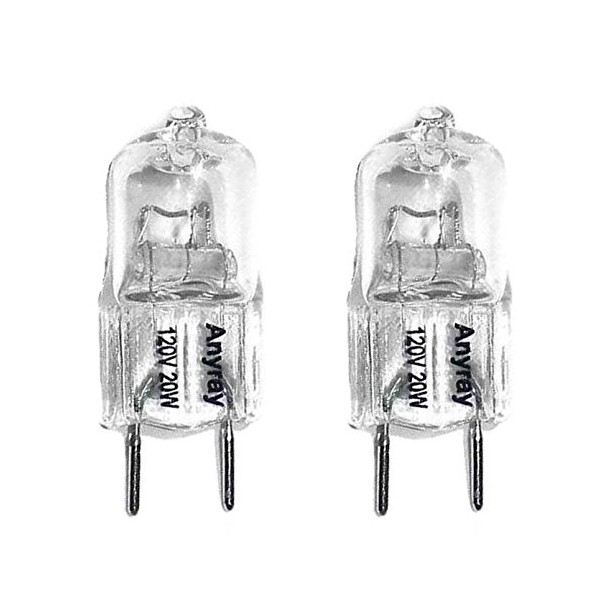 Anyray (2)-Bulbs Replacement for 120V 20-Watt for GE Microwave WB25X10019 20W Halogen Light