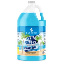 Bastion Blue Breeze Antibacterial Foaming Hand Soap Bulk Refill – 1 Gallon (128 oz) Rich Lather, Moisturizing Formula – Washes Away Germs & Bacteria – Refreshing Clean Scent for Foaming Dispensers