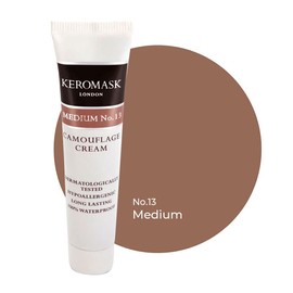 Keromask Full Coverage Hypoallergenic Concealer Shade MEDIUM No 13 to Camouflage Vitiligo, Tattoos, Redness and Rosacea, Waterproof and Suitable for All Skin Types 1 x 15ml