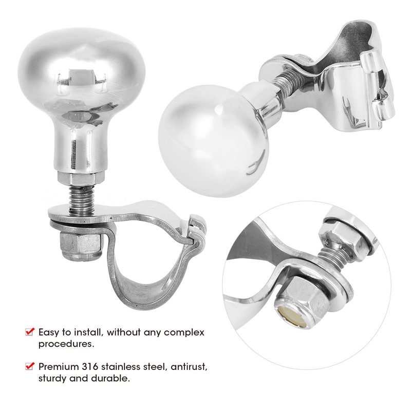 316 Stainless Steel Steering Wheel Knob Auxiliary Boosters Ball Universal