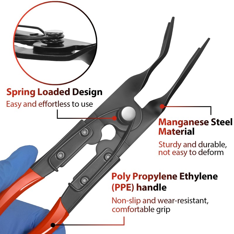 KEZE 3 Pcs Auto Clip Pliers Set and Fastener Remover,Car