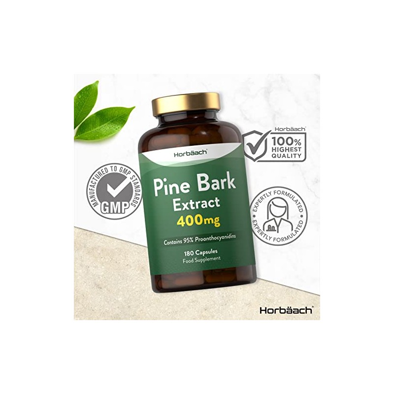 Pine Bark Extract 400mg | 180 Capsules | No Artificial