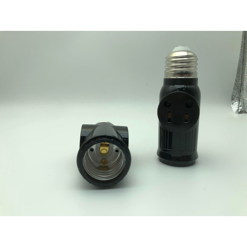 Sevici 2 Pack 3 Prong Light Socket to Plug Adapter,