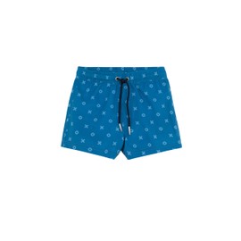 Gottex Kids Boys 2 Match Drawstring Swim Shorts Swimwear Chlorine Fade Resistant and Built-in 50+ UPF UV Protection Navy Light Blue