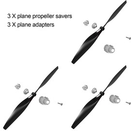 FLYCOLOR 3 Sets F4U RC Aircraft Propellers with Propeller Savers and Adapters for VolantexRC 761-8 761-9 T28 Aircraft