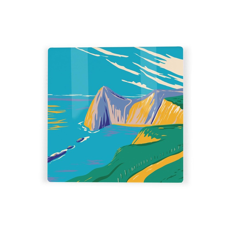 South Coast England Ceramic Coaster Set - Cornwall Dorset Jurassic