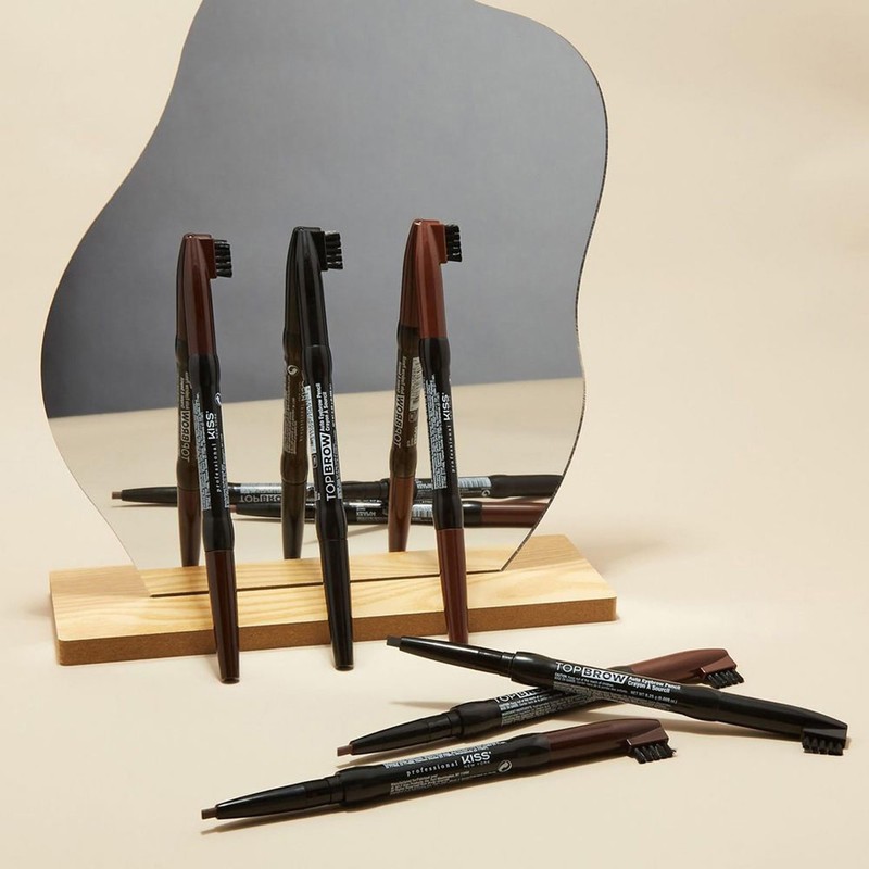 Kiss New York Professional Long-Lasting Eyebrow, Retractable Eyebrow Pencil, Rich