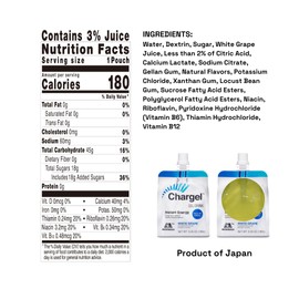 Chargel White Grape, Caffeine-Free Instant Energy Gel Running, Biking, Workout, Hiking Essentials for Women & Men, Gifts for Runners - Carbs Vitamins, Gluten Free - Pack of 6 Gels - 6.35oz Each