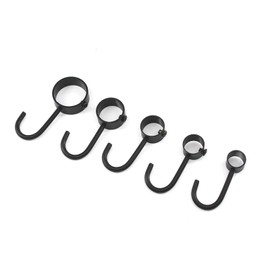 Zerniple Stainless Steel Hook Towel Hanger Black Hook Kitchen Utensil Hook (6 Pieces)