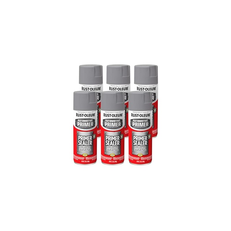 Rust-Oleum 249321 Automotive Primer Sealer Spray, 12 oz, Gray, (6