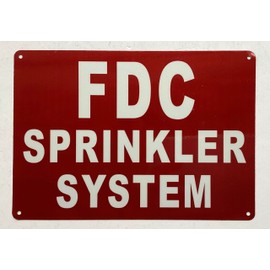 FDC sprinkler system sign/FIRE DEPARTMENT CONNECTION SPRINKLER SYSTEM SIGN (REFLECTIVE, Red, ALUMINIUM MATERIAL,7X10 INCH,RUST FREE)