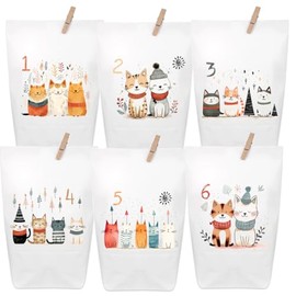 Cats Advent Calendar 2024 to Fill - 24 Beautiful Printed Bags, No Hours of Crafts Needed! For Advent and Christmas Season
