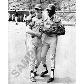 Ted Simmons & Bob Gibson 1971 St Louis Cardinals 8x10 Photo