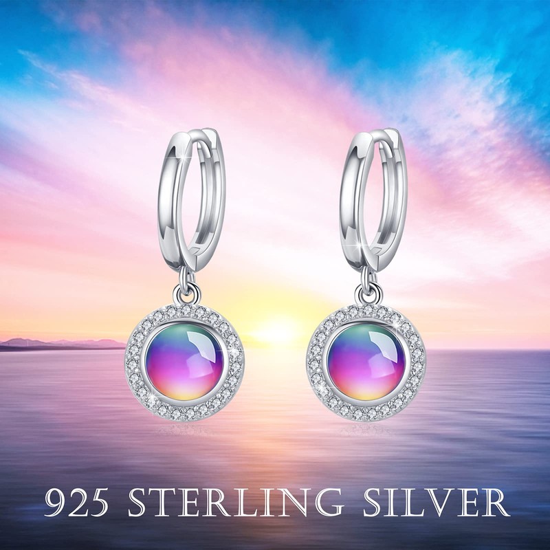 Crystal Earrings Girls 925 Sterling Silver Hypoallergenic Pink Crystal Stud