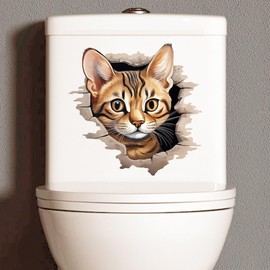 Cat Wall Stickers for Girls Bedroom Living Room Wallpaper Cat Wall Decal Removable Wall Stickers for Toilet Bathroom 1021